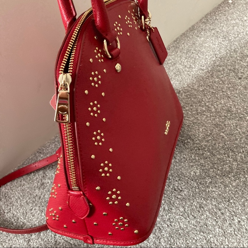Authentic Coach BORDER STUD CORA DOMED limited design satchel bag NWT - Picture 11 of 12